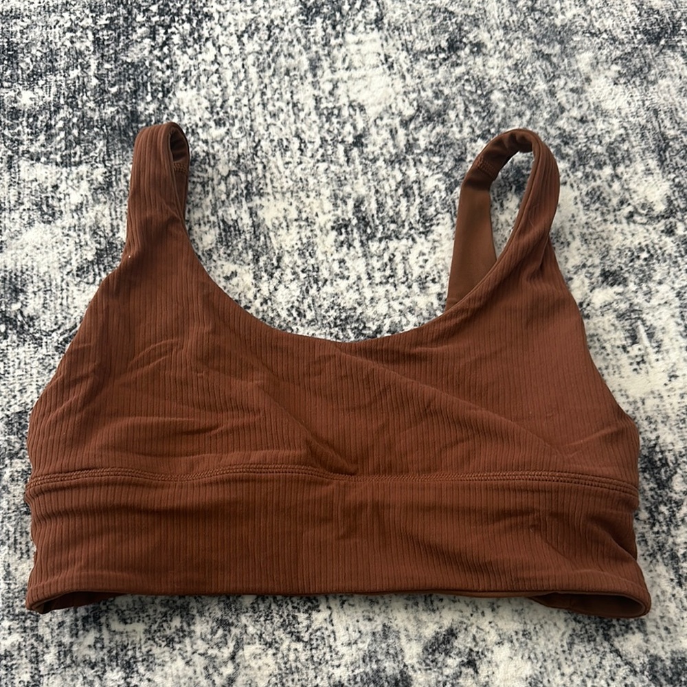 Women's Brown Ribbed Bralette